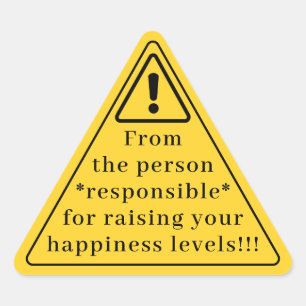 Funny Party Warning Sticker Yellow Caution Sign