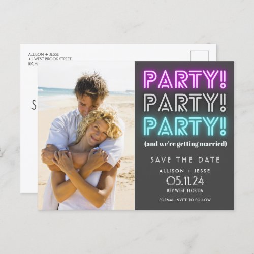 Funny Party Were Getting Married Save the Date Announcement Postcard