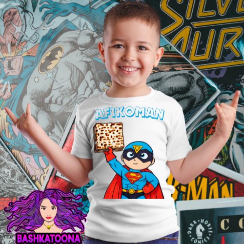 Funny Passover Superhero Afikoman Matzah Design  T_Shirt