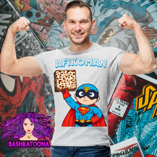  Funny Passover Superhero Afikoman Matzah Design _ T_Shirt