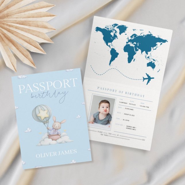 Funny passport 1st birthday invitation (Creator Uploaded)