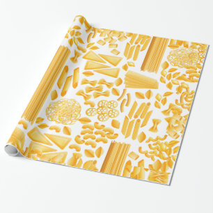 funny pasta print noodles pattern wrapping paper