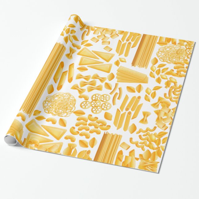 funny pasta print noodles pattern  wrapping paper (Unrolled)