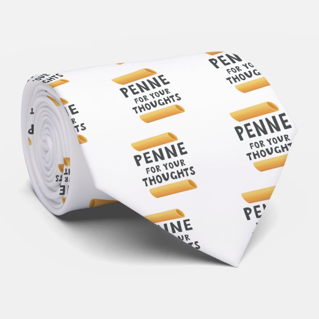 Funny Pasta Pun Neck Tie (Rolled)