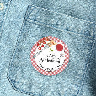 Funny Pasta Team Girl Gender Reveal Party Vote Classic Round Sticker