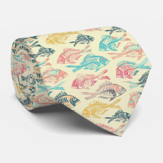 Funny Pastel Fishbone Neck Tie