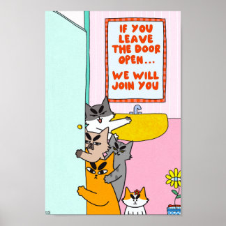 Funny Pastel Humorous Cat Poster