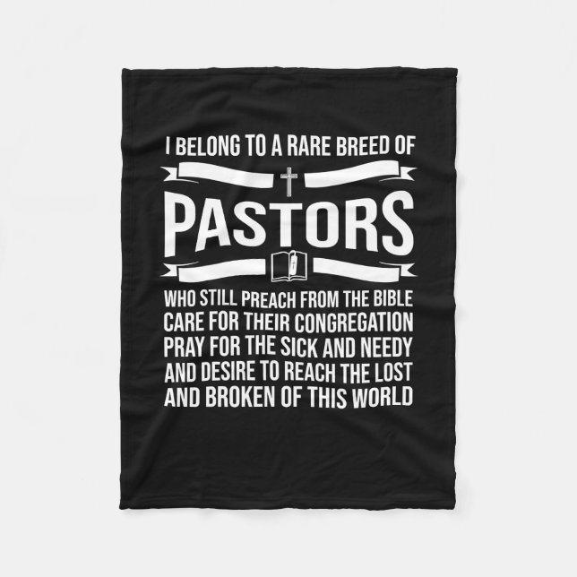 Funny Pastor Appreciation Gift Christian Preacher Fleece Blanket (Front)