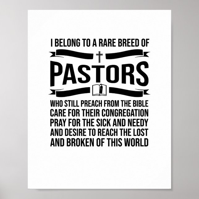 Funny Pastor Appreciation Gift Christian Preacher Poster (Front)