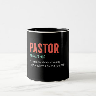 Funny Pastor Definition Two-Tone Coffee Mug