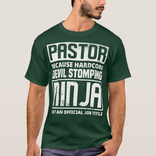 Funny Pastor Devil Stomping Ninja Minister Clergy  T_Shirt