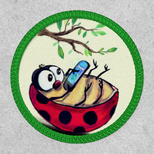 Funny Patch with Happy Ladybug - Spring