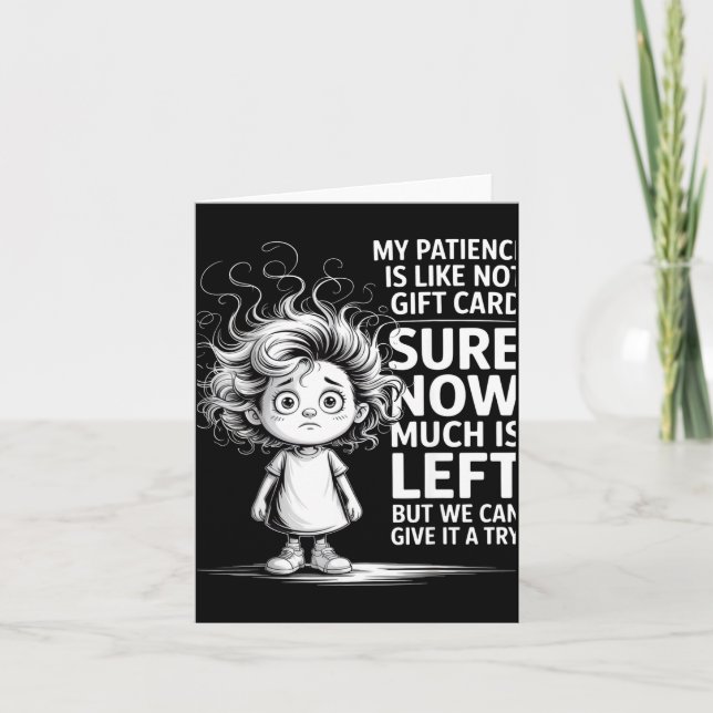 Funny Patience Gift Card Quote Retro Mpy Outfit Fo (Front)