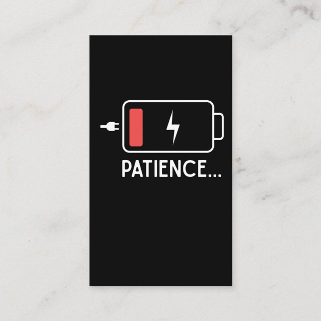 Funny Patience Mom and Dad Low Battery New Baby Business Card (Front)