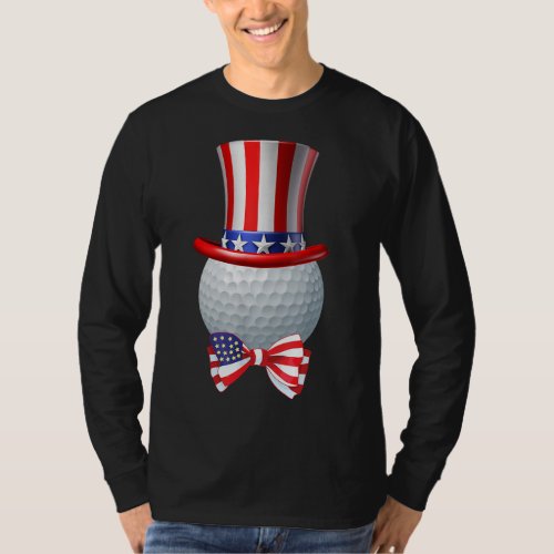 Funny Patriotic America Flag Golf 4th Of July Mom T_Shirt