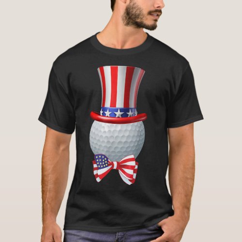 Funny Patriotic America Flag Golf 4th Of July Mom T_Shirt