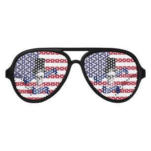 Funny patriotic American flag Aviator Sunglasses