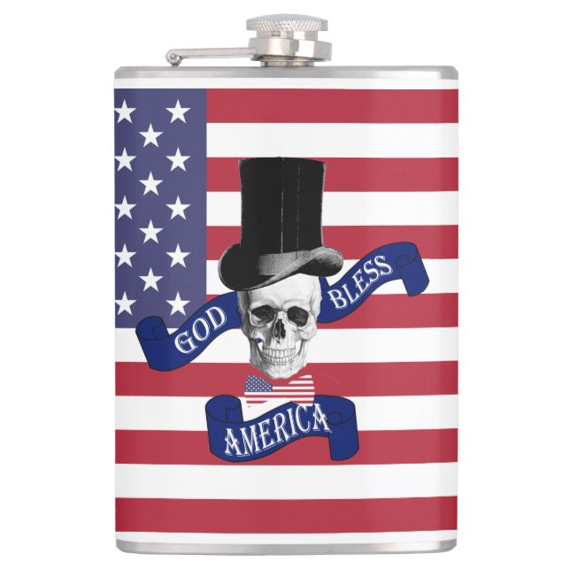 Funny patriotic American Flask (Front)