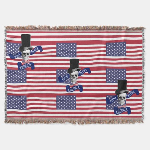 Funny patriotic American Throw Blanket