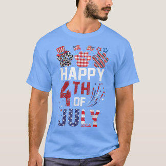 Funny Patriotic Cat Happy 4th of July Independence T-Shirt