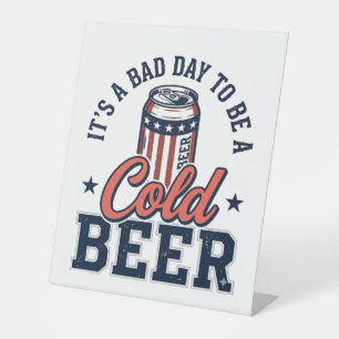 Funny Patriotic Cold Beer Vintage Vector Shirt Des Pedestal Sign