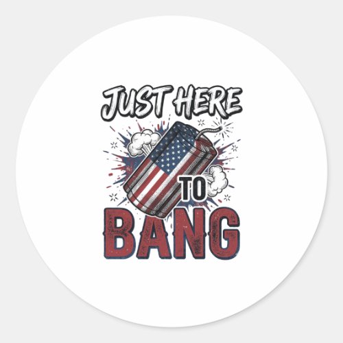 Funny Patriotic Firecracker Vintage 4th of July Sh Classic Round Sticker
