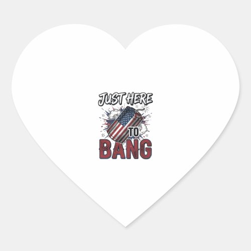 Funny Patriotic Firecracker Vintage 4th of July Sh Heart Sticker
