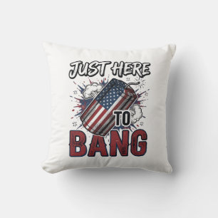Funny Patriotic Firecracker Vintage 4th of July Sh Throw Pillow