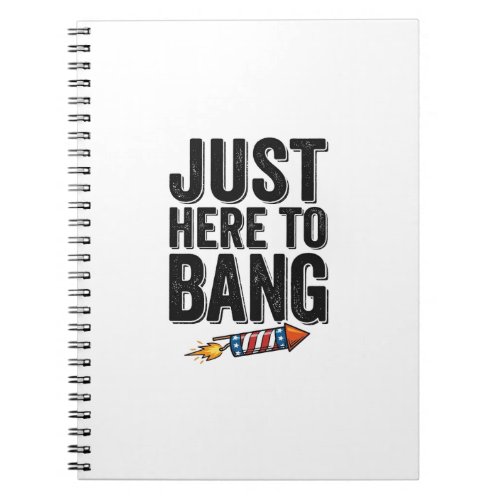 Funny Patriotic Firework Bang Vintage Shirt Design Notebook