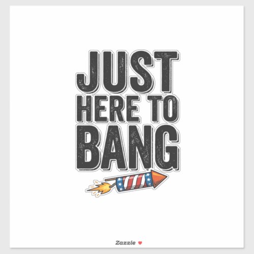 Funny Patriotic Firework Bang Vintage Shirt Design Sticker