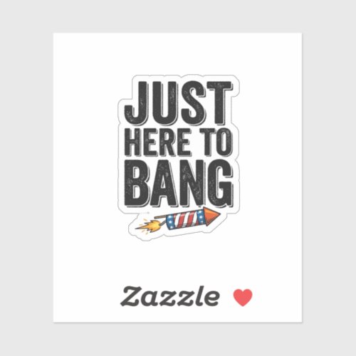 Funny Patriotic Firework Bang Vintage Shirt Design Sticker