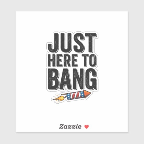 Funny Patriotic Firework Bang Vintage Shirt Design Sticker