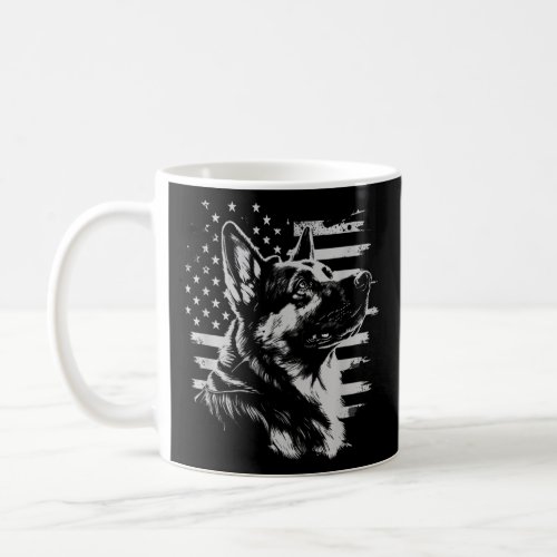 Funny Patriotic German Shepherd AMERICAN FLAG Dog  Coffee Mug