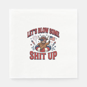 Funny Patriotic Highland Cow Fireworks Shirt (2)_1 Napkins