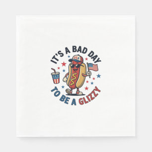 Funny Patriotic Hot Dog Vintage Engraving Shirt De Napkins