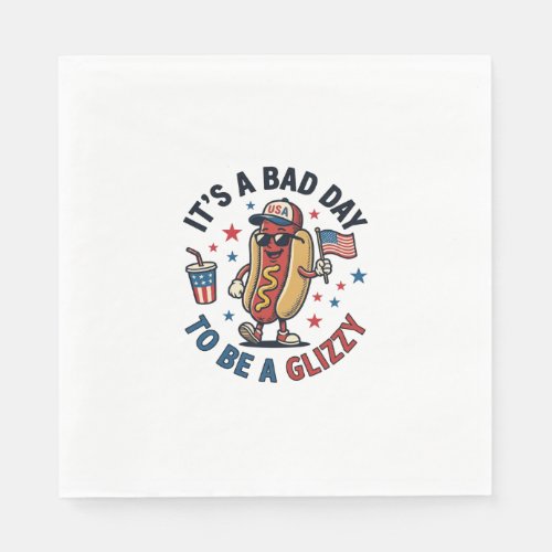 Funny Patriotic Hot Dog Vintage Engraving Shirt De Napkins