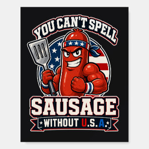 Funny Patriotic Muscle Sausage BBQ Grill Master Foam Board