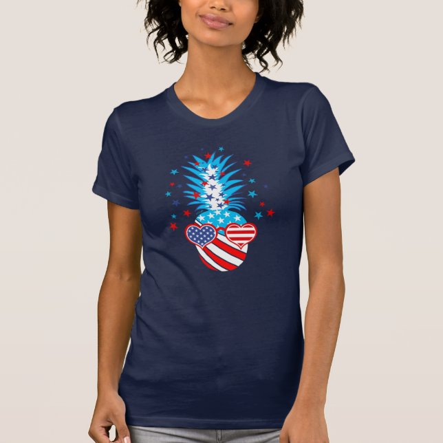Funny Patriotic Pineapple T-Shirt (Front)