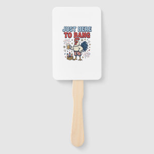 Funny Patriotic Rooster Fireworks Beer Shirt Desig Hand Fan