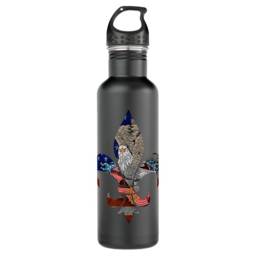Funny Patriotic Scout Logo Scouting Lover Us Flag  Stainless Steel Water Bottle