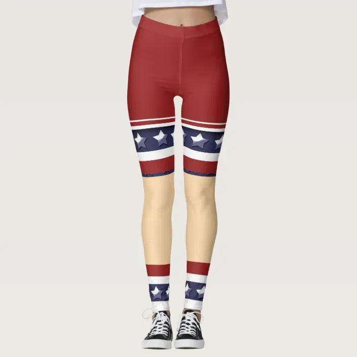 Lady Queen Womens Captain America Printed Fitness Knee-length Capri Pants