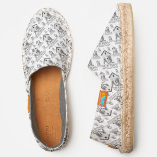 Funny Pattern Artificial Intellectuals in black Espadrilles