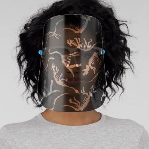 Funny pattern dino comic dinosaur face shield
