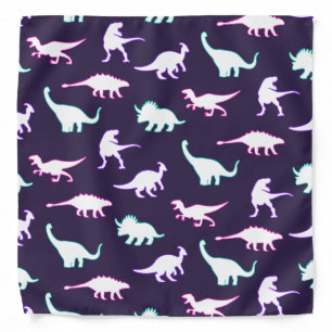Funny pattern neon color dino comic dinosaur bandana