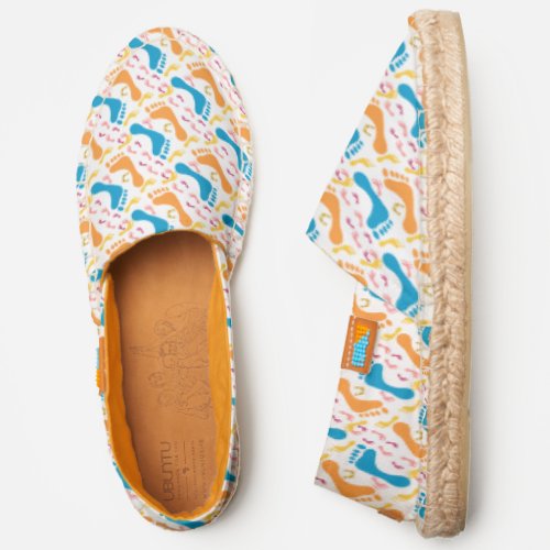 Funny Pattern Of Colorful Human Footprints Espadrilles