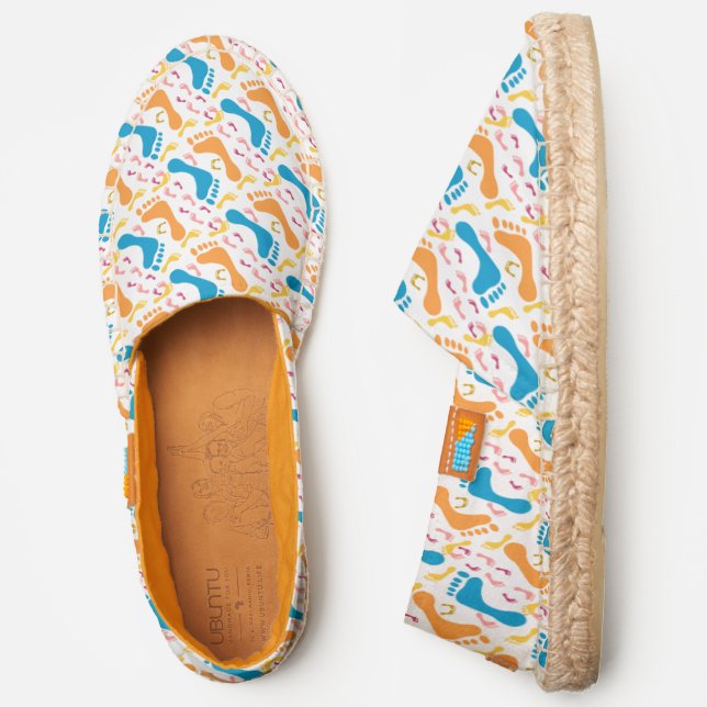 Funny Pattern Of Colorful Human Footprints Espadrilles (Side)