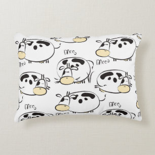 Funny pattern with childish animals. Vintage clip- Accent Pillow