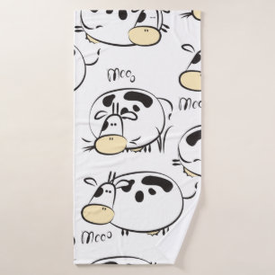 Funny pattern with childish animals. Vintage clip- Bath Towel