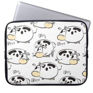 Funny pattern with childish animals. Vintage clip- Laptop Sleeve