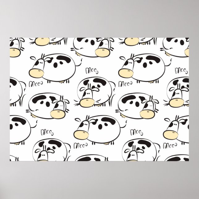 Funny pattern with childish animals. Vintage clip- Poster (Front)